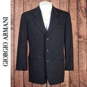 Giorgio Armani Pure Virgin Wool Black Blazer Made in Italy Excellent Condition